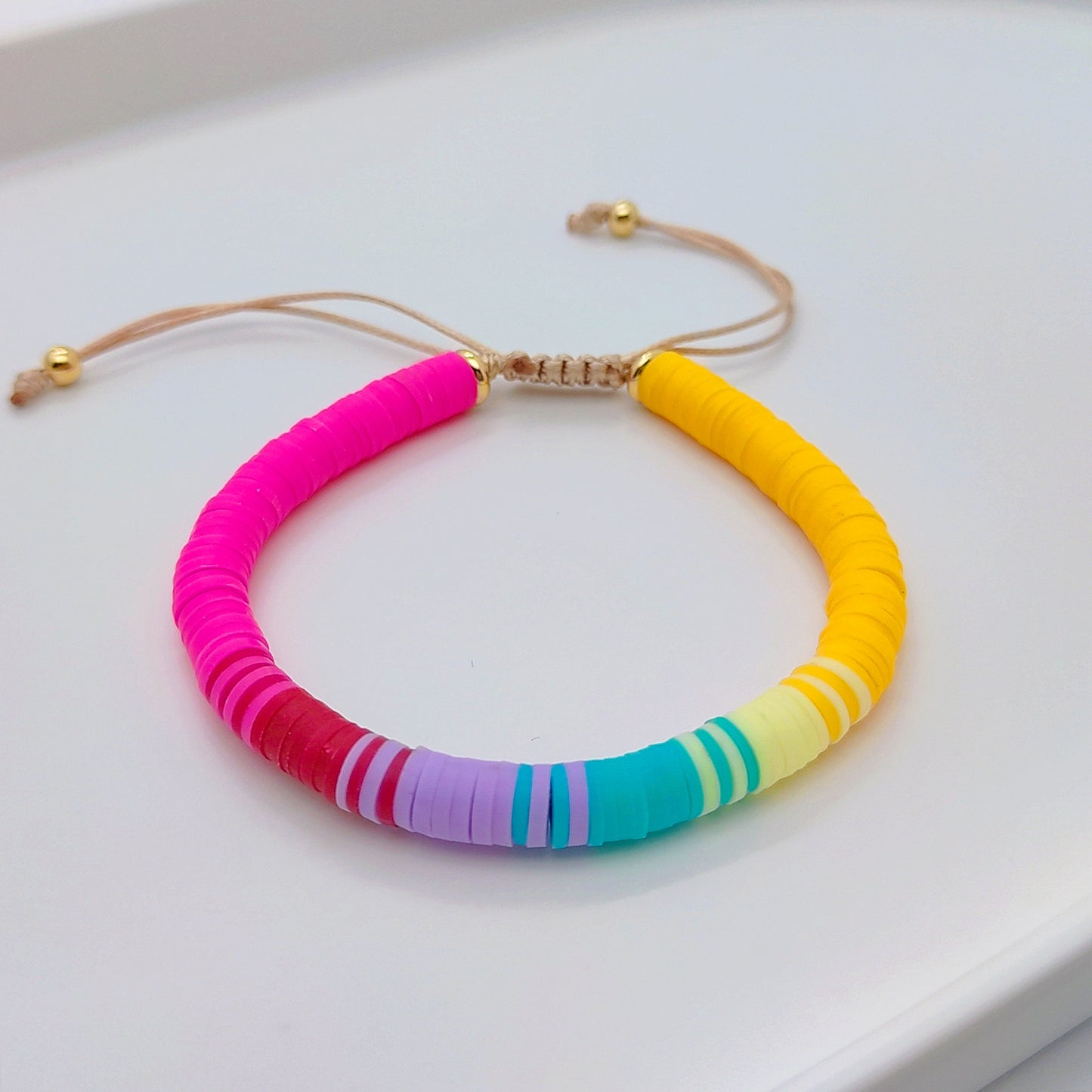 Rainbow Soft Pottery Chip Bracelet