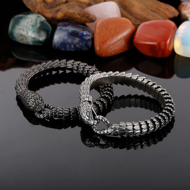 Creative Casting Snake Scale Men's Bracelet
