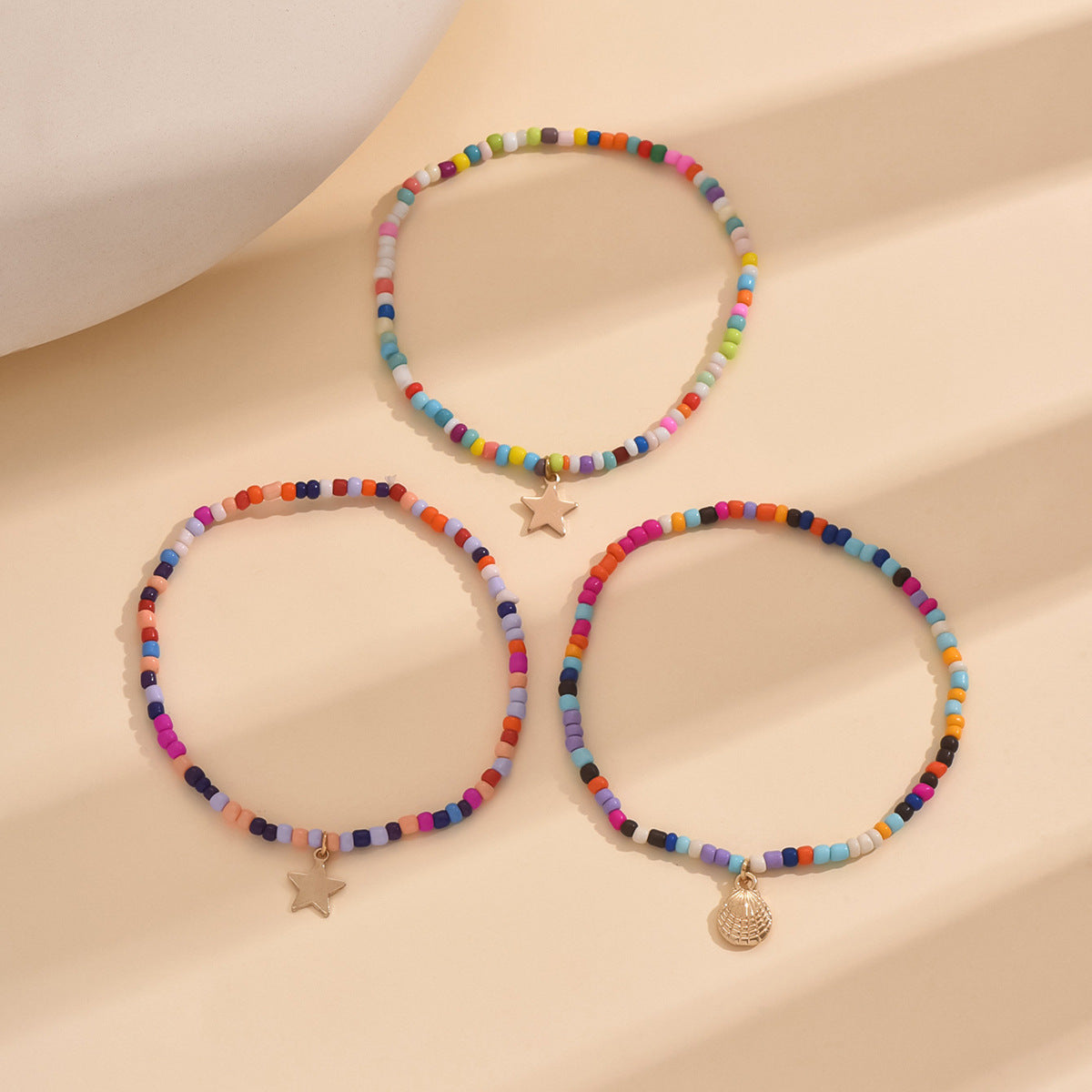 Star Shell Rice Bead Anklet