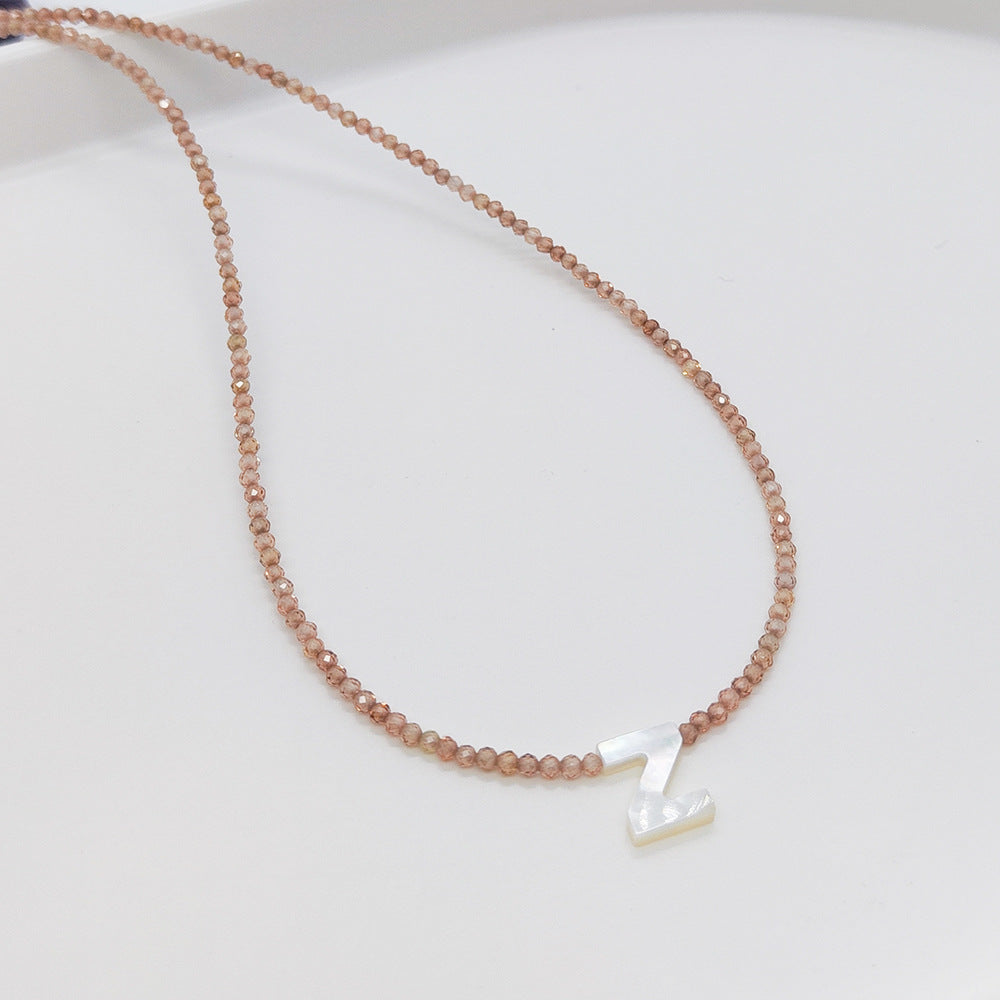Natural Deep Sea Shell 26 Letter Necklace