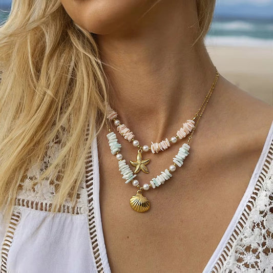 Titanium Steel Shell Pearl Necklace