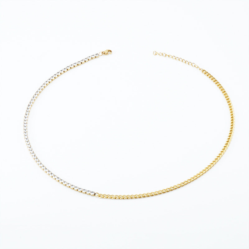Cuban Chain Necklace with Diamonds