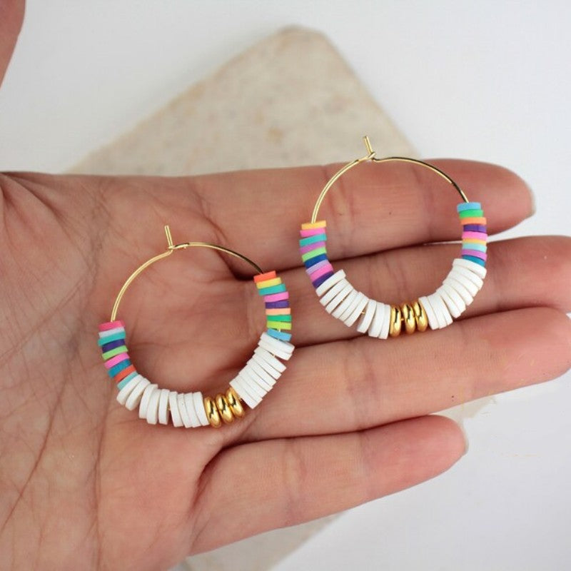 soft ceramic large hoop earrings for women