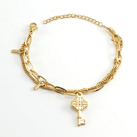 Stainless Steel Key Bracelet