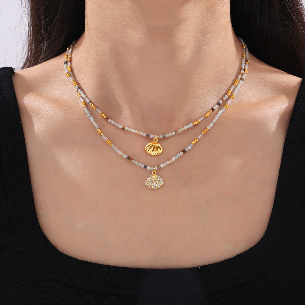 Shell with Zirconia Pendant