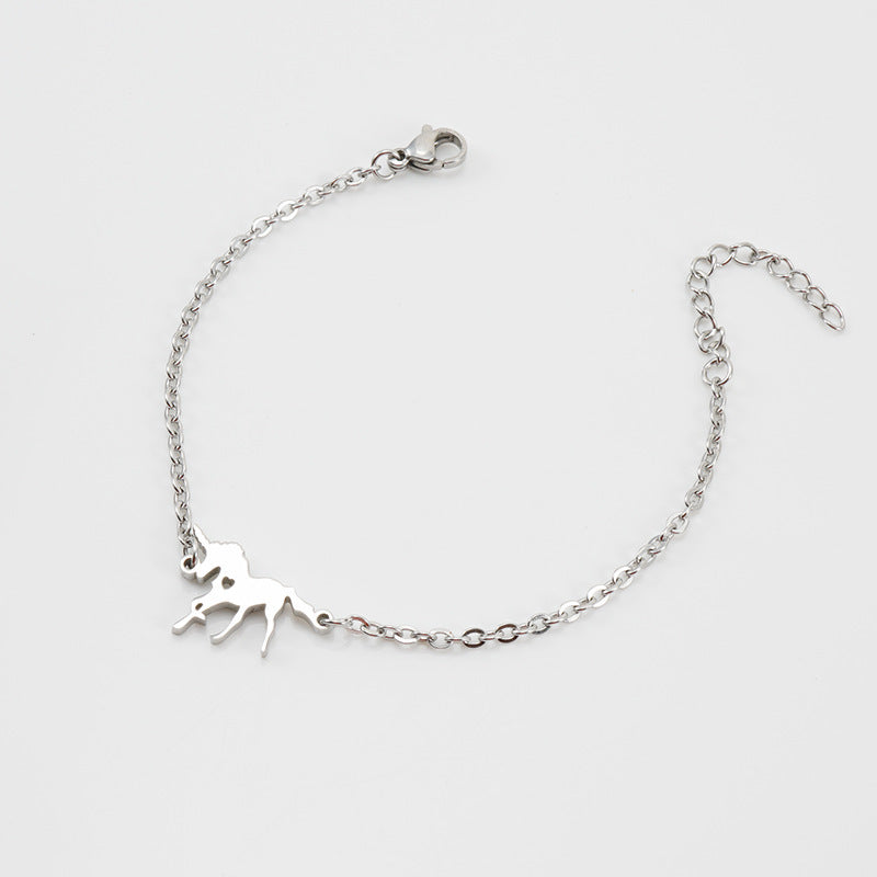 Unicorn Necklace/Horse Titanium Bracelet