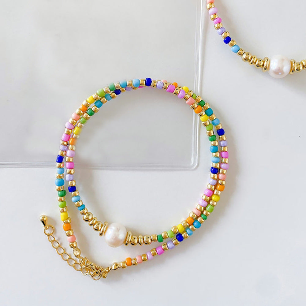 Stained Glass Rice Bead Necklace