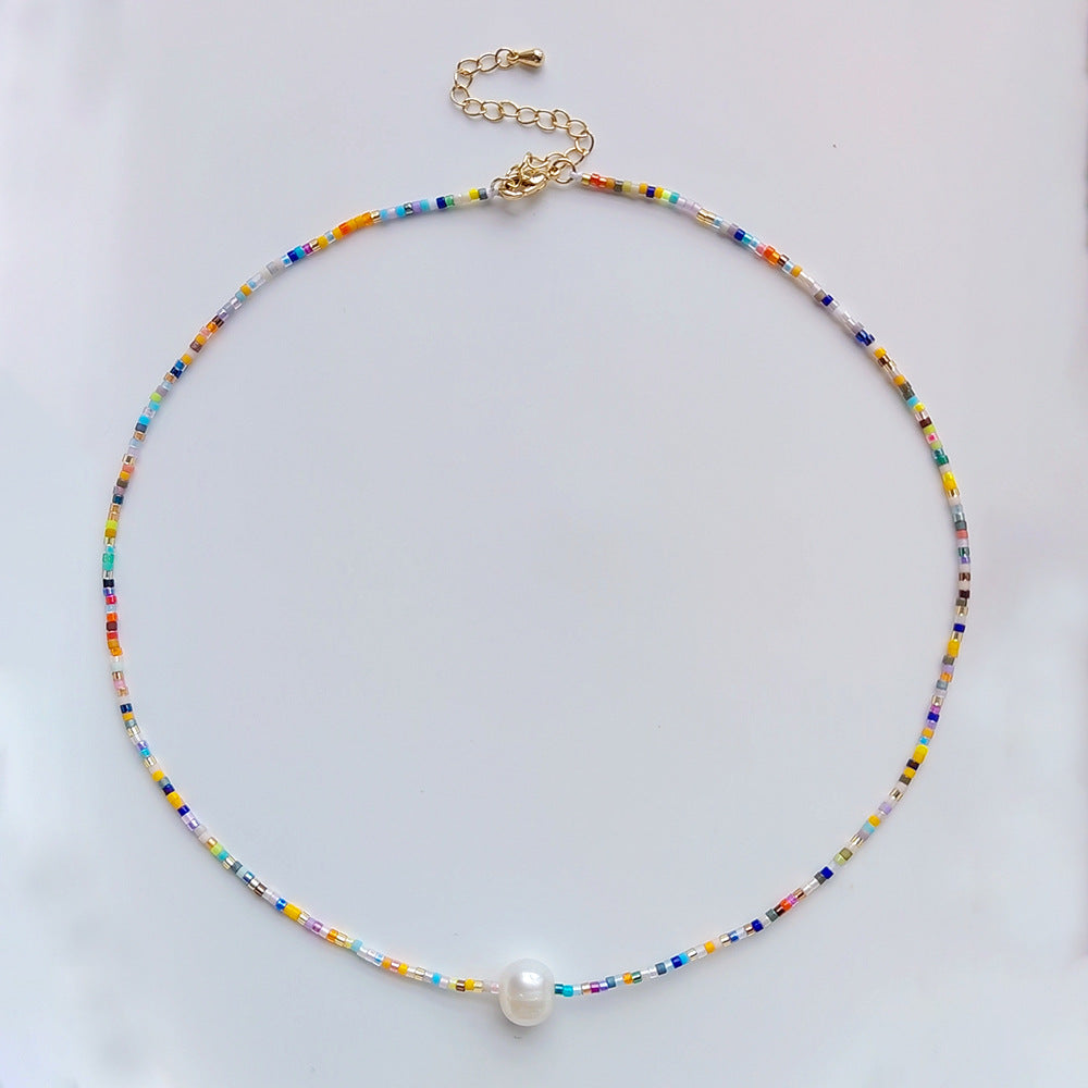 Rice Bead Collarbone Chain