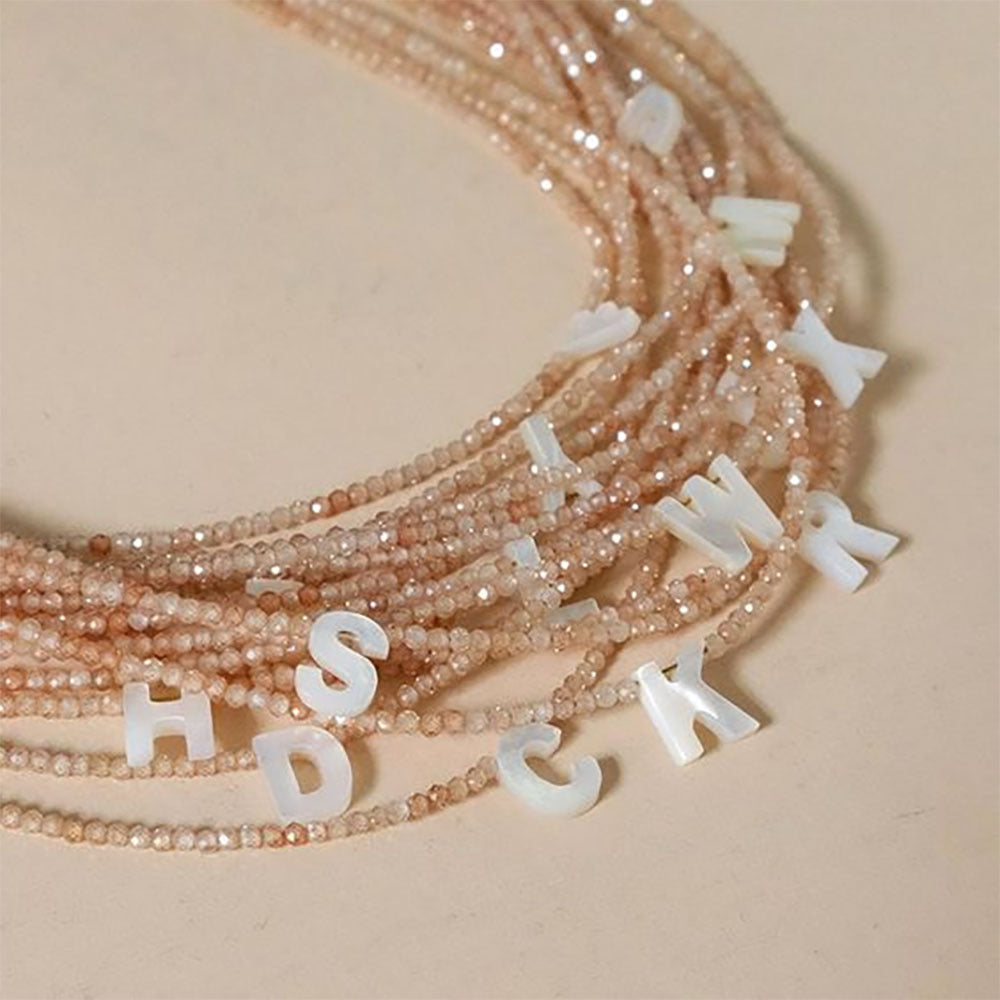 Natural Deep Sea Shell 26 Letter Necklace