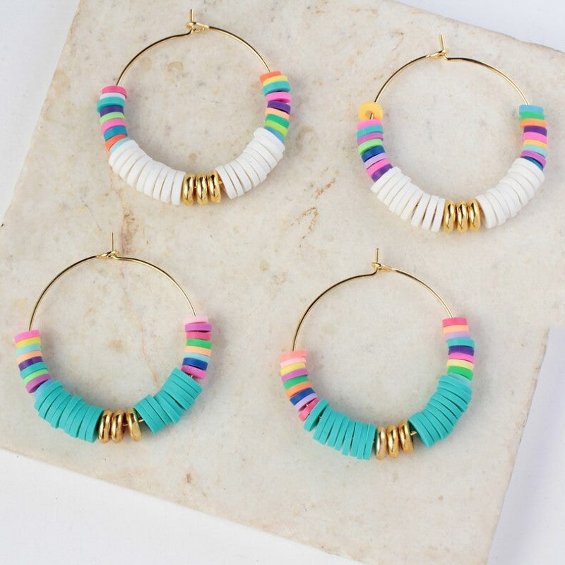soft ceramic large hoop earrings for women
