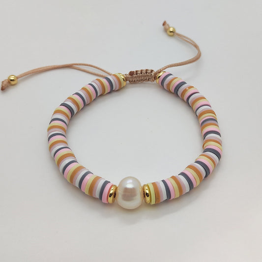 Stacked Soft Pottery Chip Bracelets