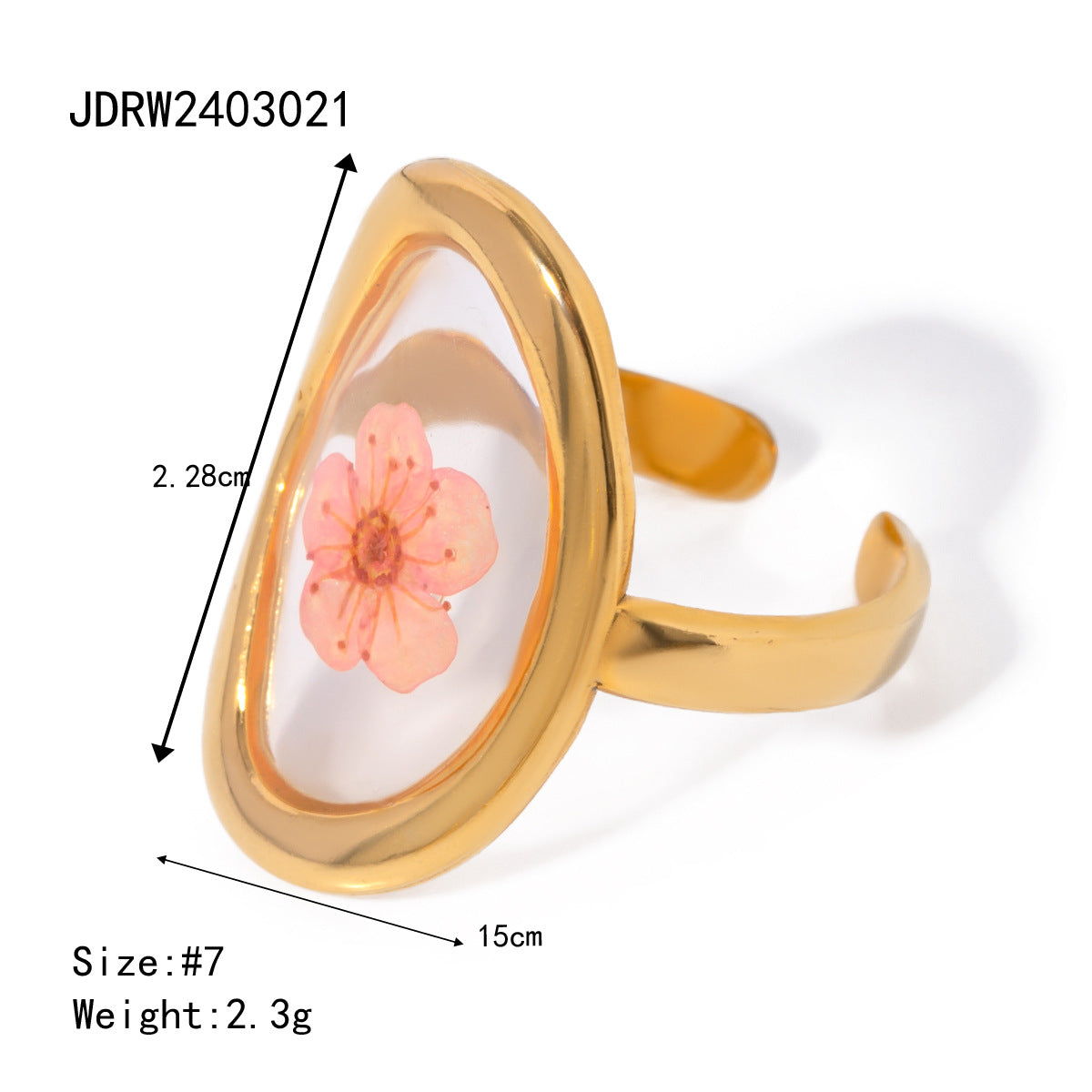 Eternal Golden Sunflower Ring Finger Jewelry Unique Life Flower Gift