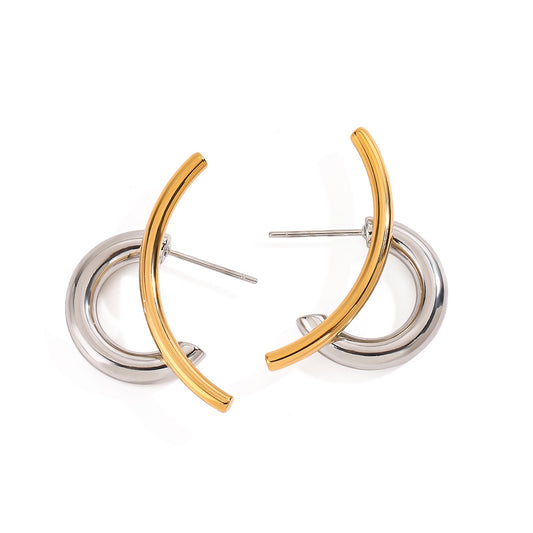 Colorblocked Simple Line Earrings Earrings