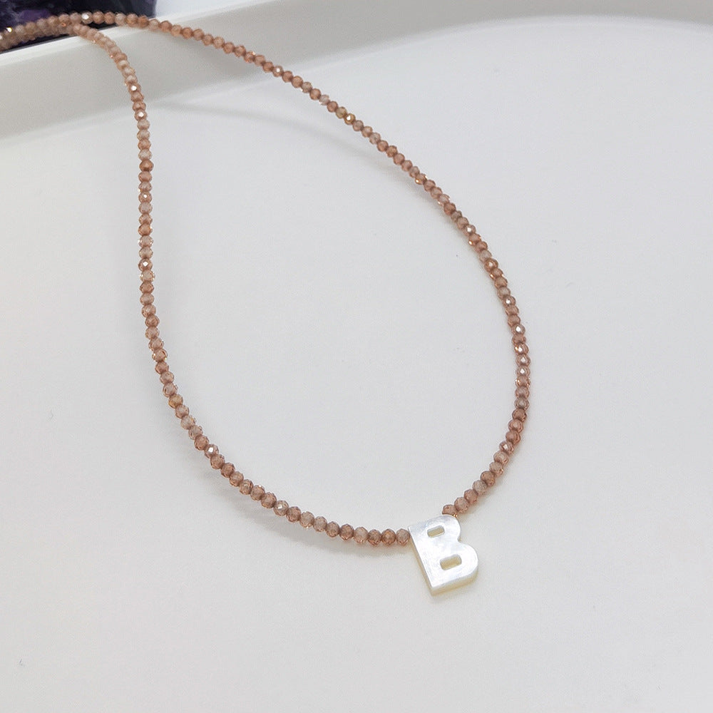 Natural Deep Sea Shell 26 Letter Necklace