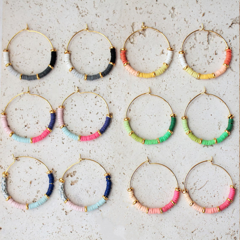 Colorful Soft Ceramic Pieces Earrings