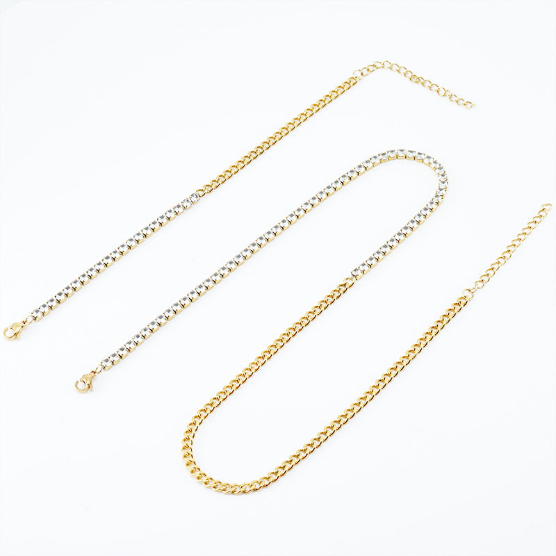 Cuban Chain Necklace with Diamonds