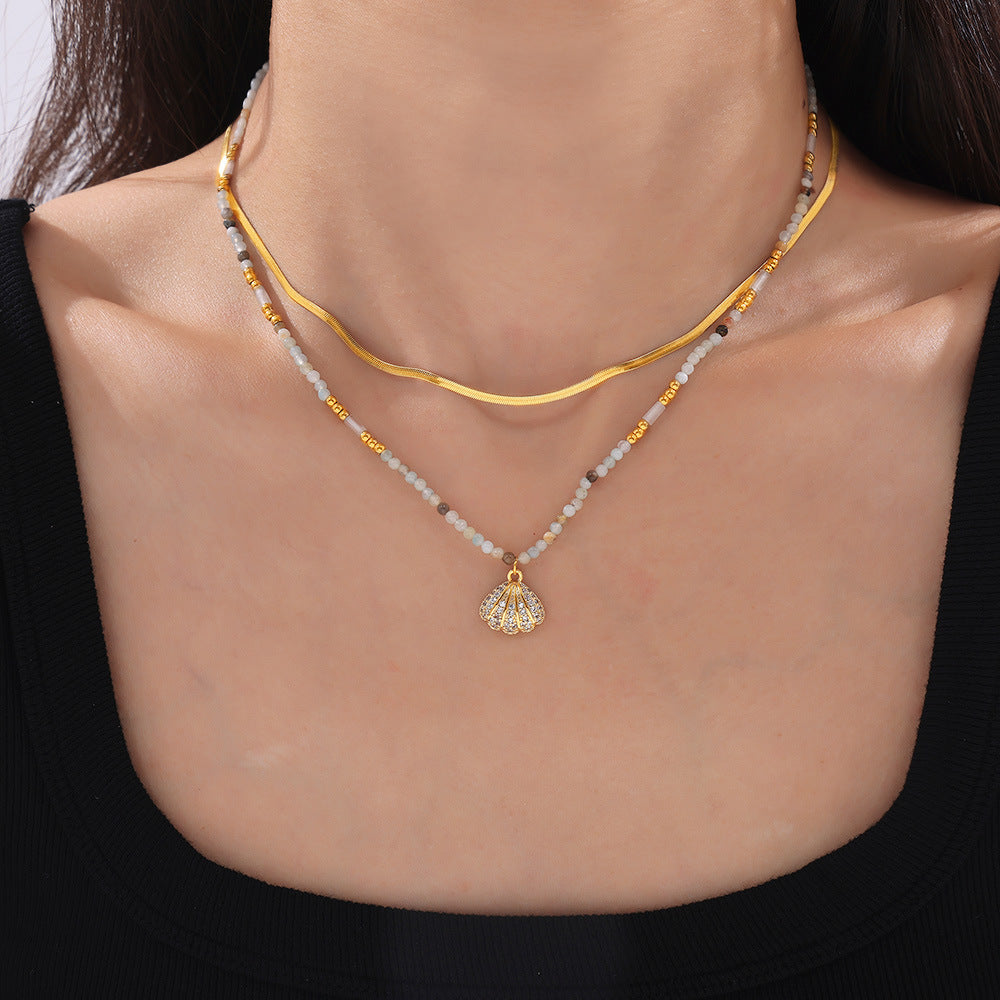 Shell with Zirconia Pendant
