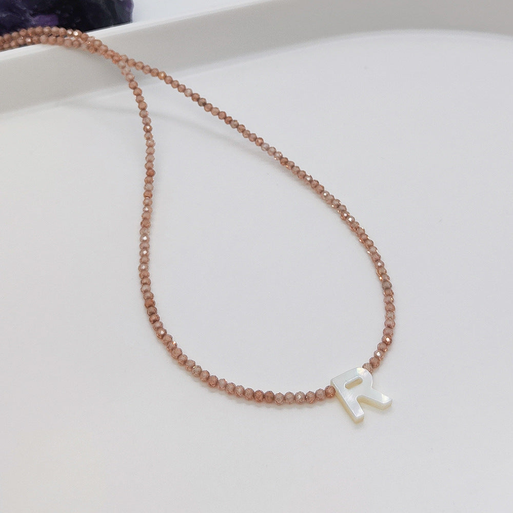 Natural Deep Sea Shell 26 Letter Necklace