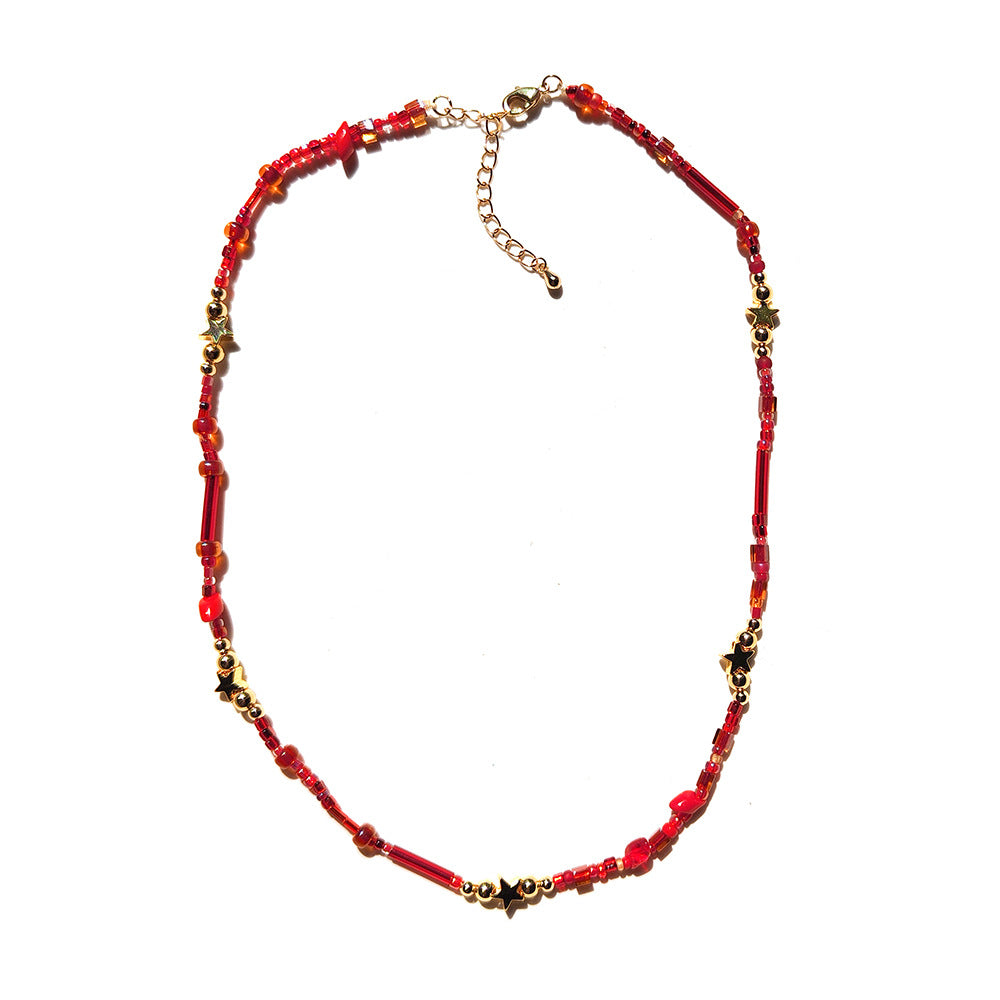 Stained Glass Rice Bead Necklace