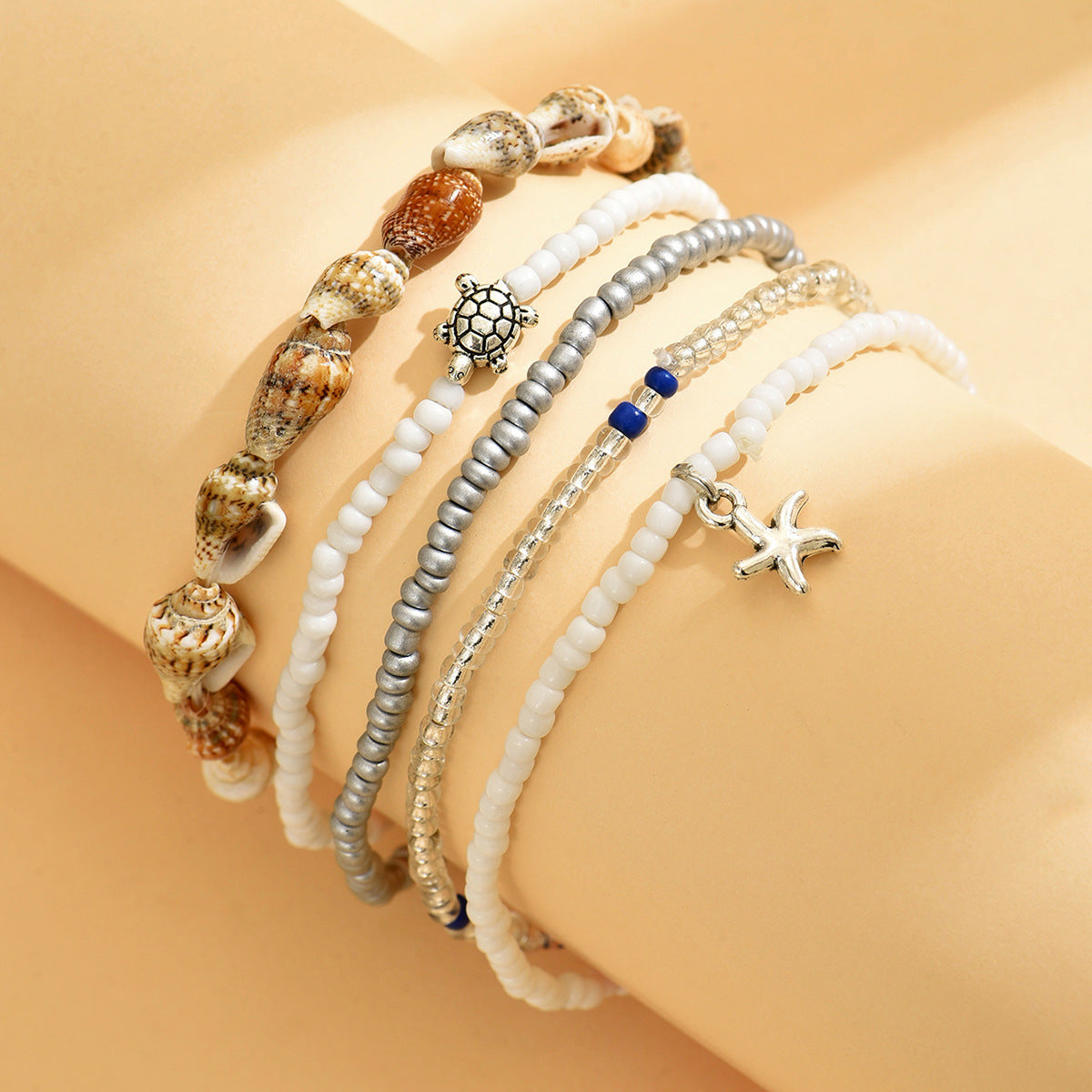 Natural Shell Bead Ankle Chain