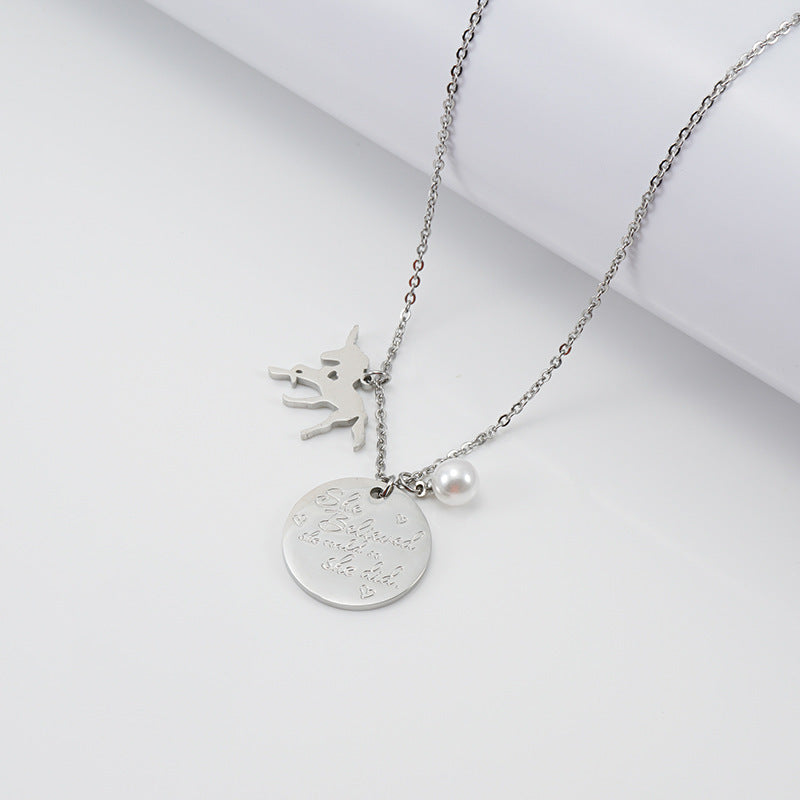 Unicorn Necklace/Horse Titanium Bracelet
