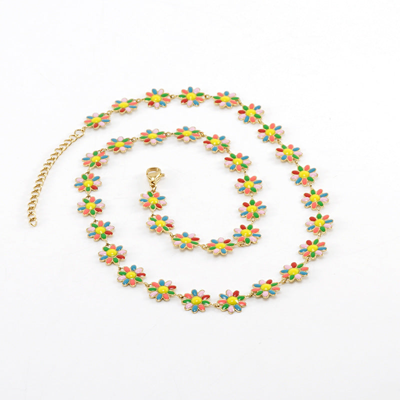 Colorful Daisy Flower Necklace