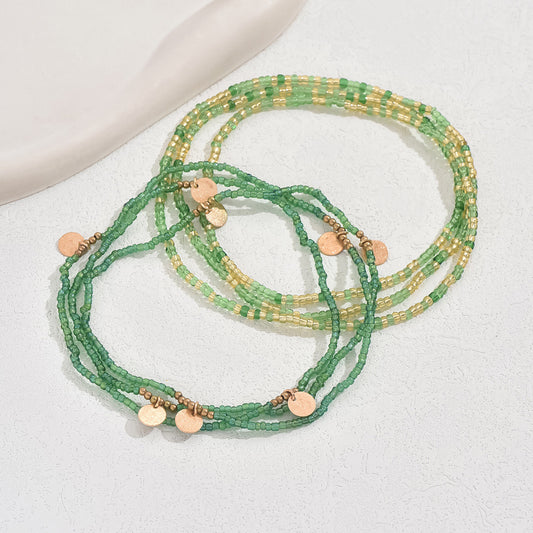 Gold Disc Bead Ankle Chain