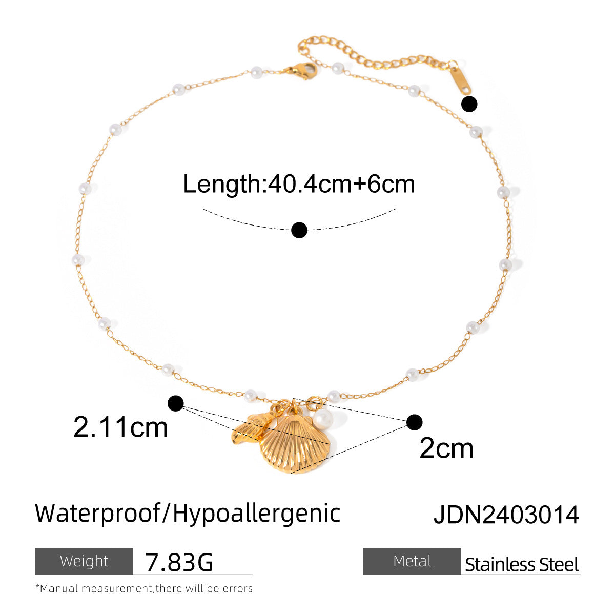 Titanium Steel Shell Pearl Necklace