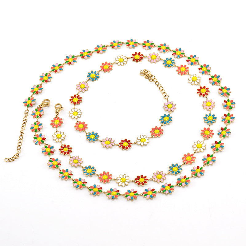 Colorful Daisy Flower Necklace