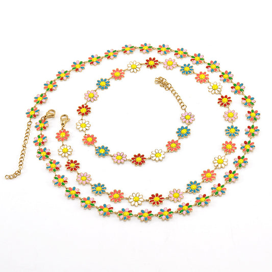 Colorful Daisy Flower Necklace