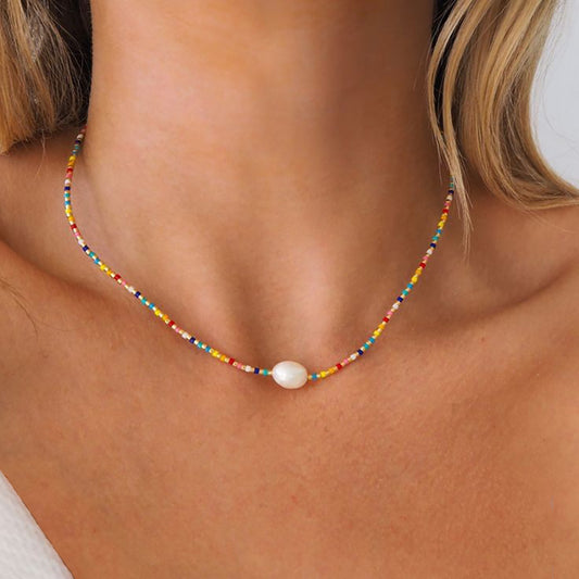 Rice Bead Collarbone Chain