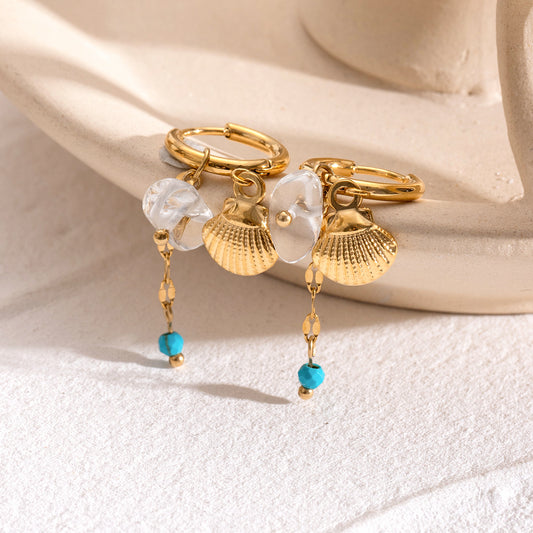 Shell ear clips earrings