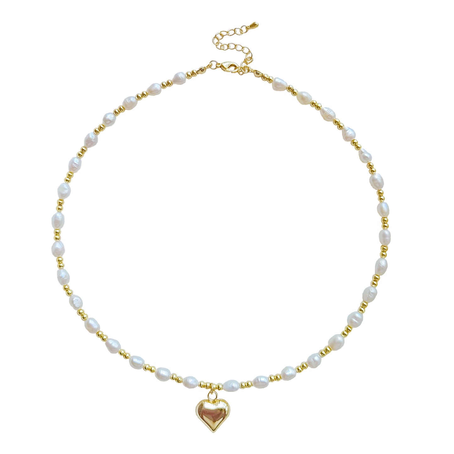 Pearl necklace love pendant