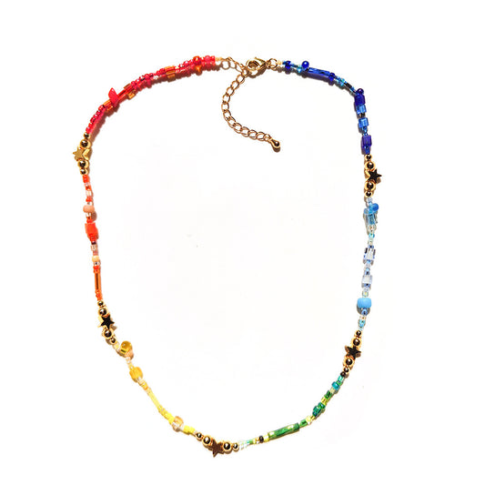 Stained Glass Rice Bead Necklace