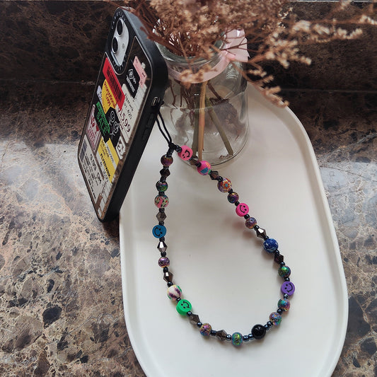 Iridescent Volcanic Stone Phone Chain