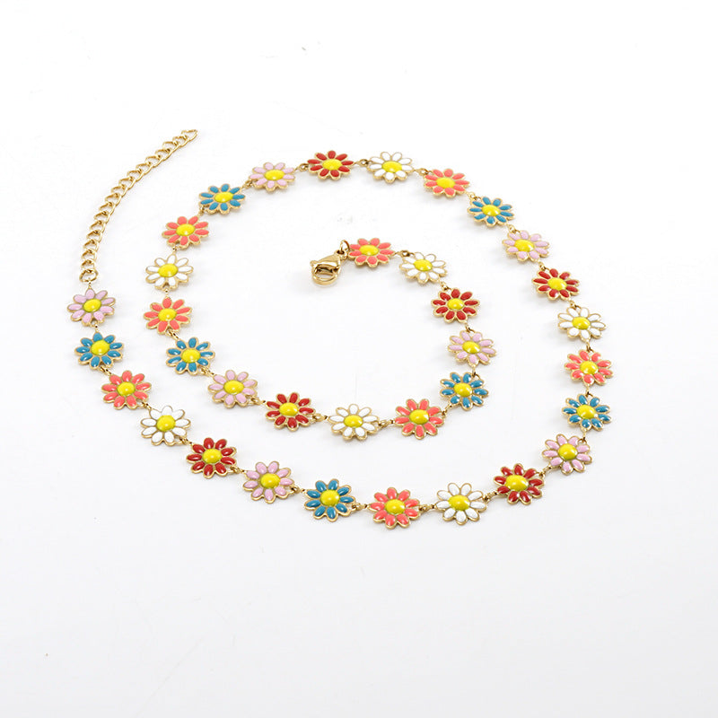 Colorful Daisy Flower Necklace