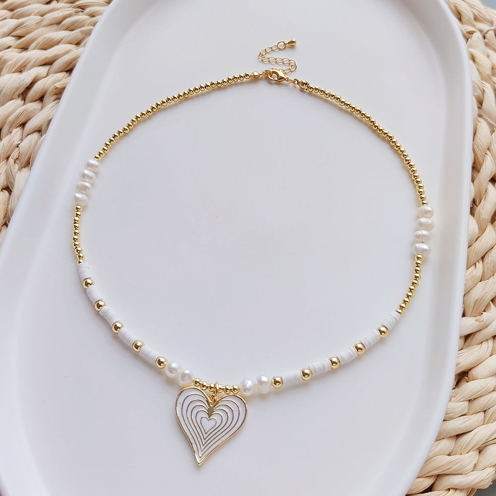 Soft Ceramic Heart Necklace