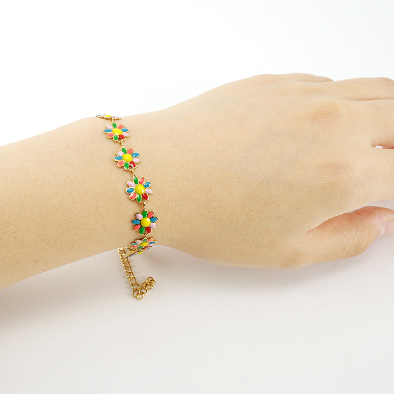 Colorful Daisy Flower Necklace