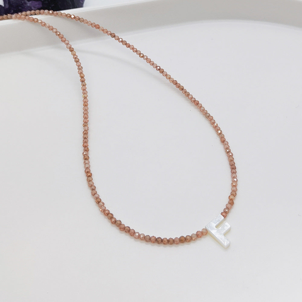 Natural Deep Sea Shell 26 Letter Necklace