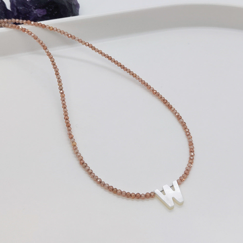 Natural Deep Sea Shell 26 Letter Necklace