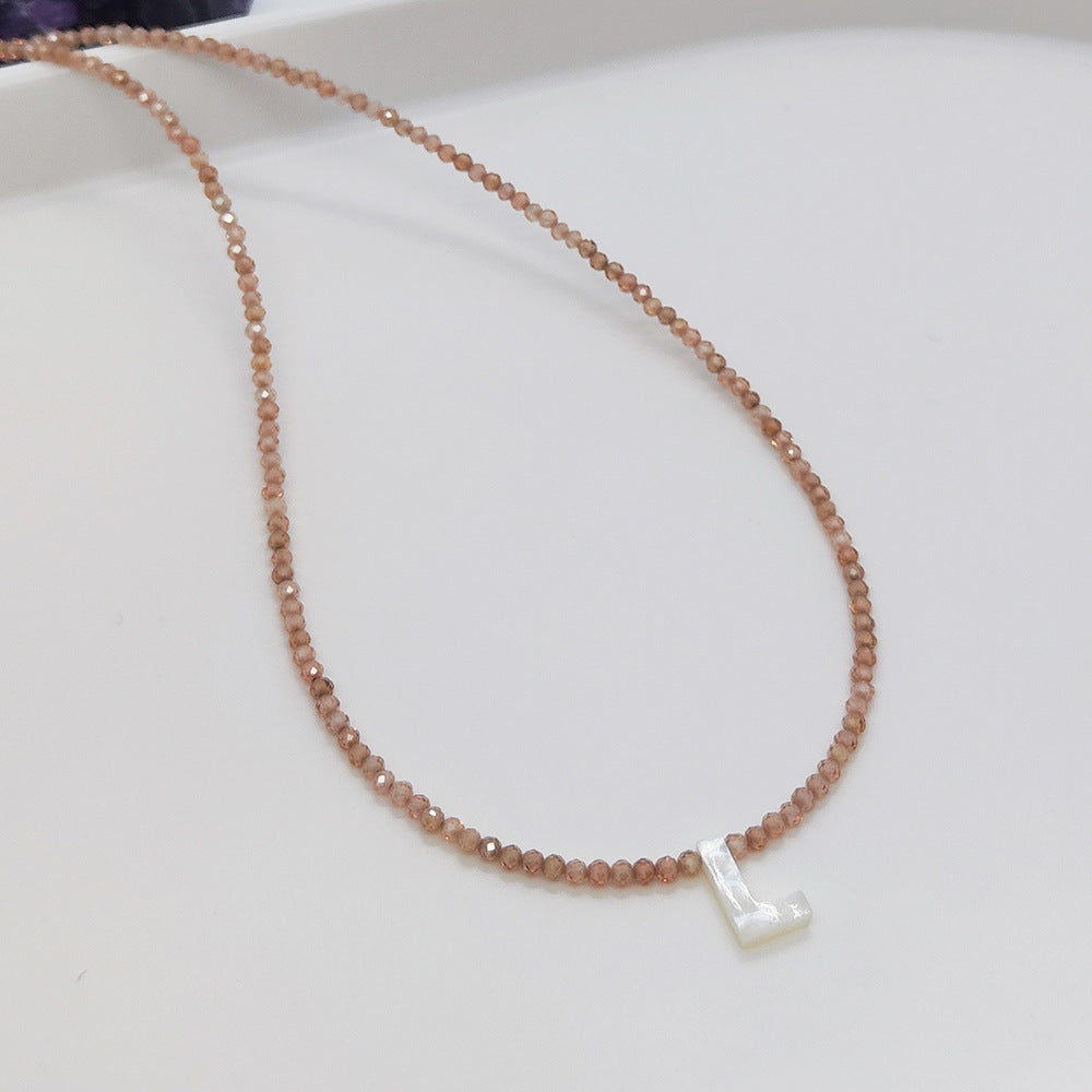 Natural Deep Sea Shell 26 Letter Necklace