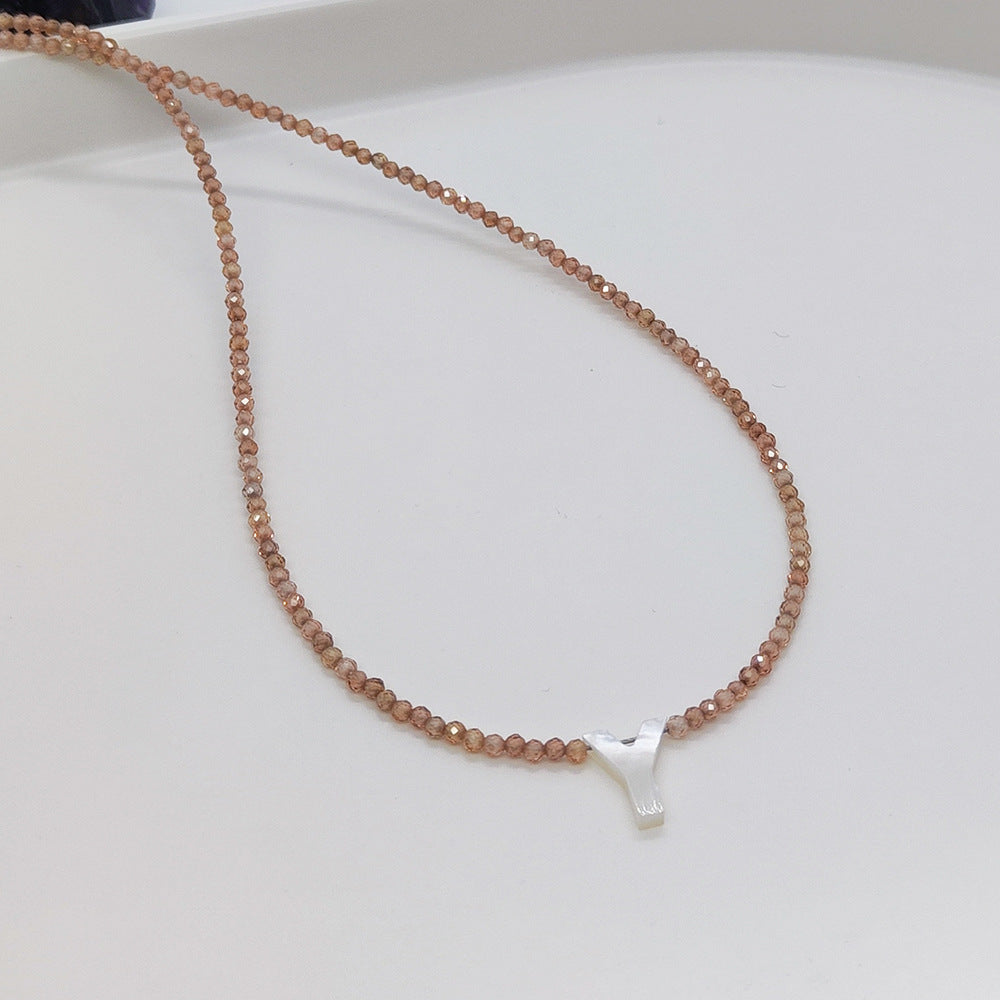 Natural Deep Sea Shell 26 Letter Necklace