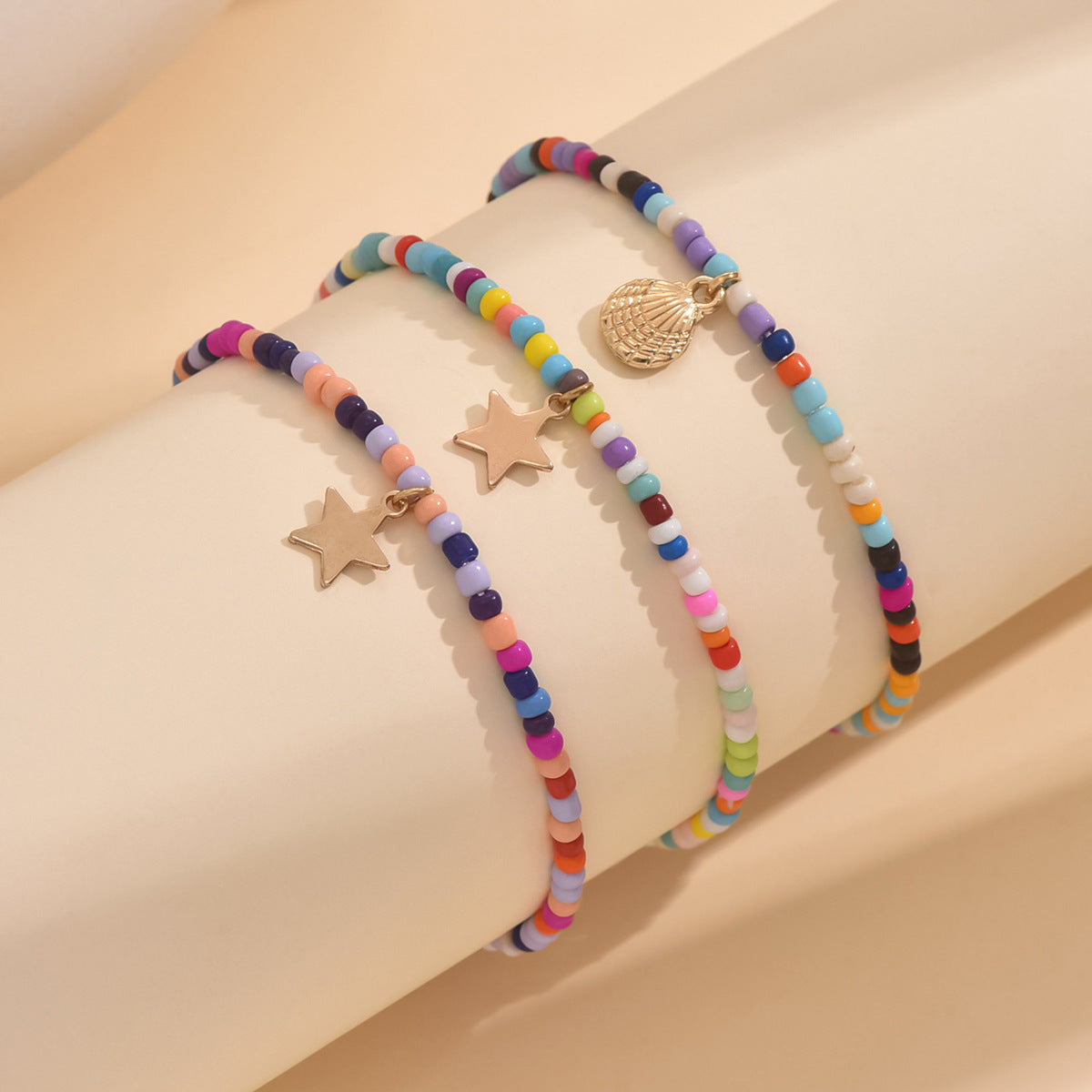 Star Shell Rice Bead Anklet