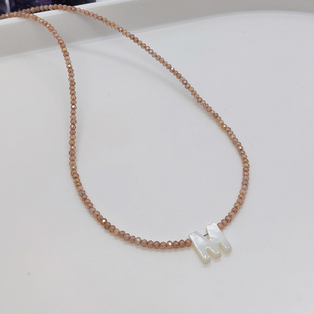 Natural Deep Sea Shell 26 Letter Necklace