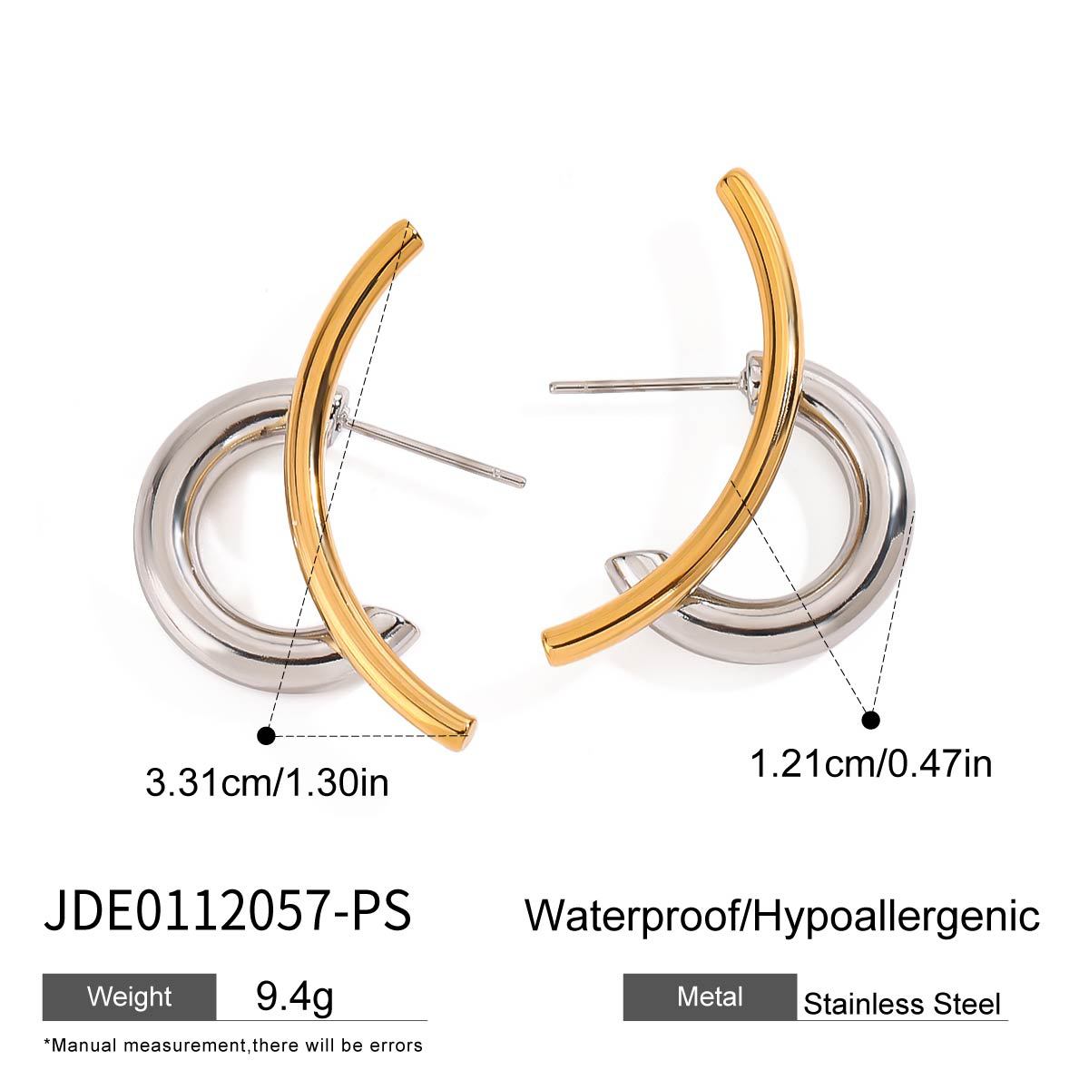 Colorblocked Simple Line Earrings Earrings