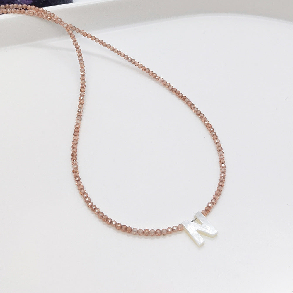 Natural Deep Sea Shell 26 Letter Necklace