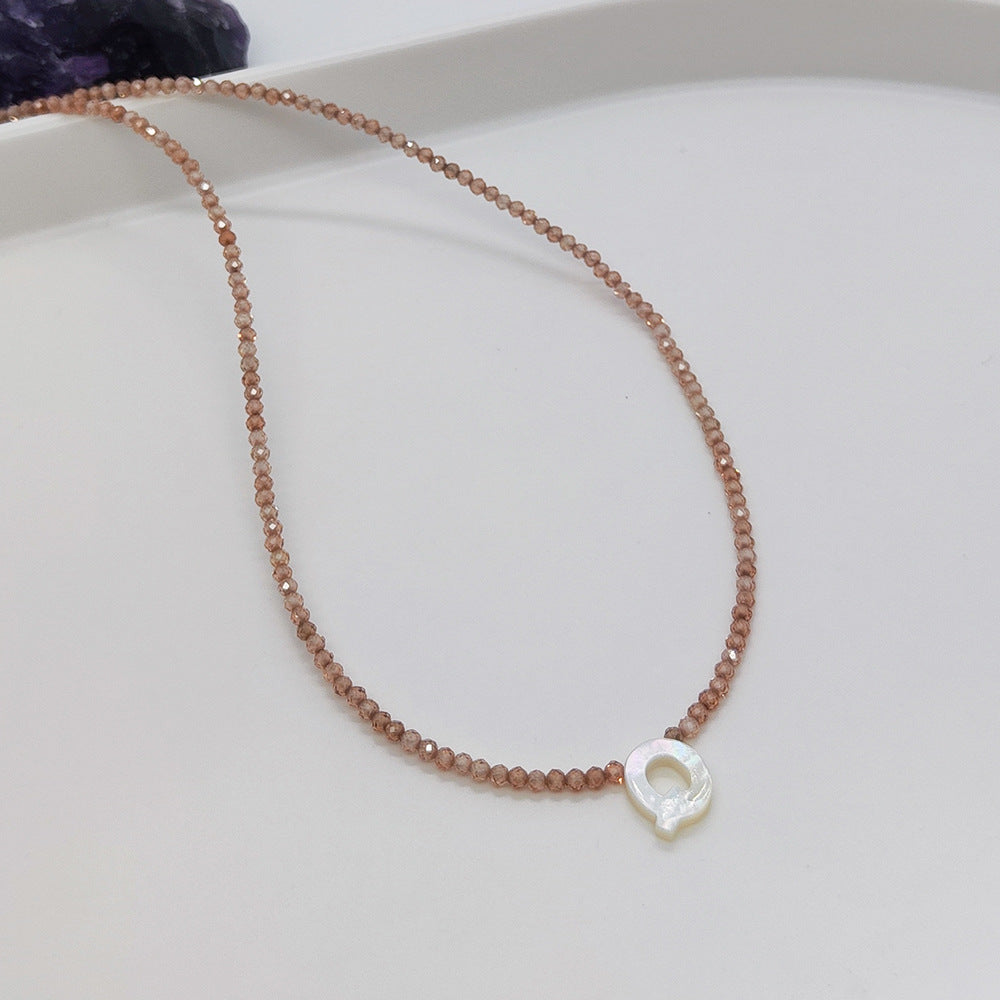 Natural Deep Sea Shell 26 Letter Necklace