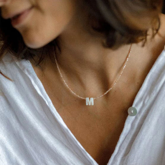 Natural Deep Sea Shell 26 Letter Necklace