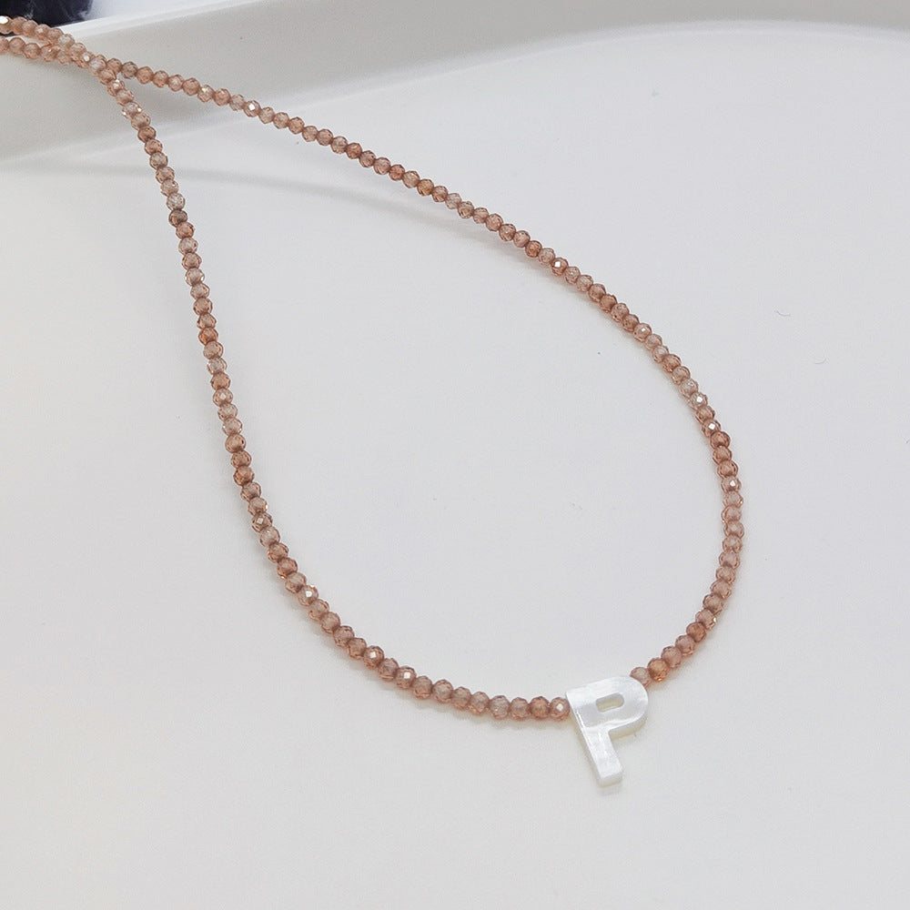 Natural Deep Sea Shell 26 Letter Necklace