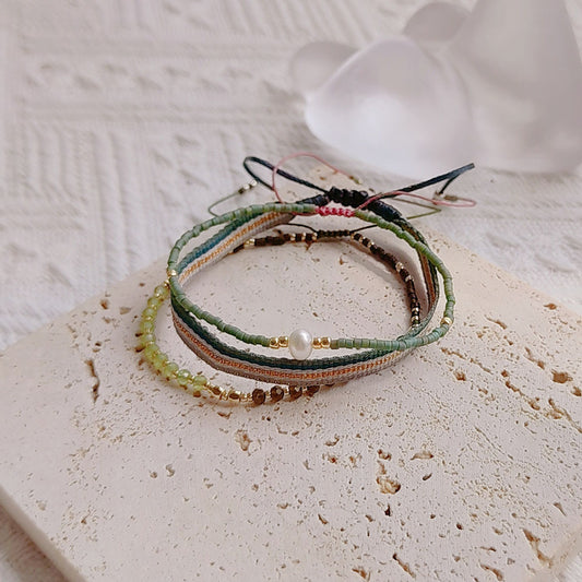 Rice Beads Hand-Woven Bracelet